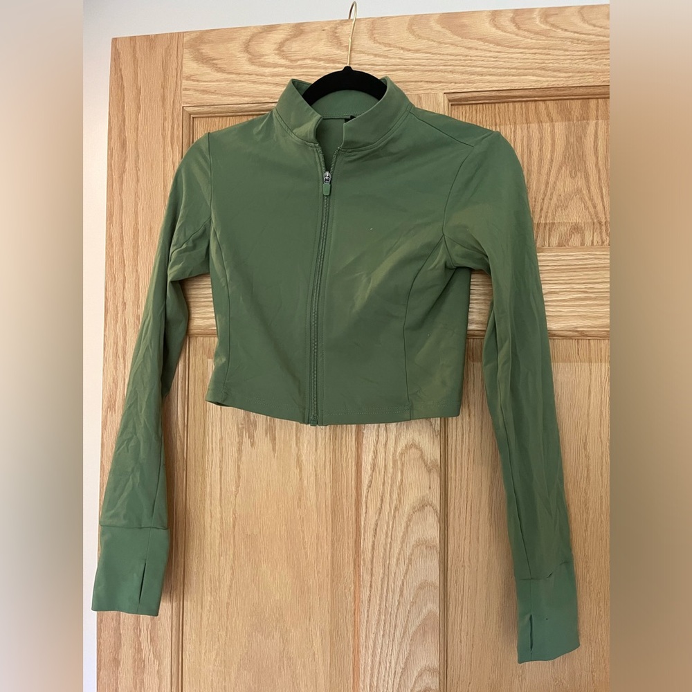 Size small green Balance Athletica crop zip